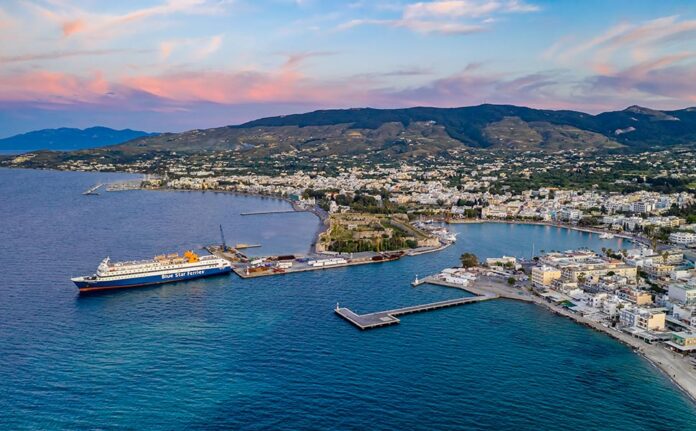Port_of_Kos_blue_star_aerial_view